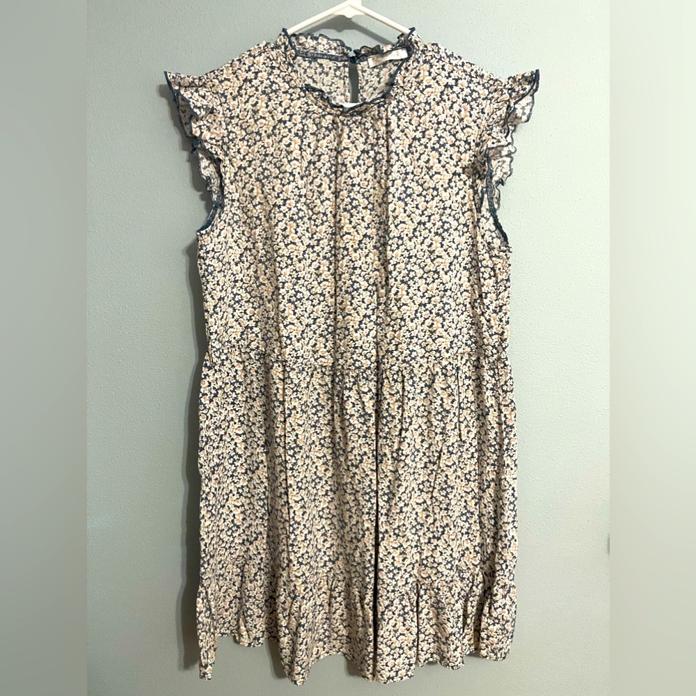 Kirundo Sleeveless Ruffle Sleeve Floral Dress